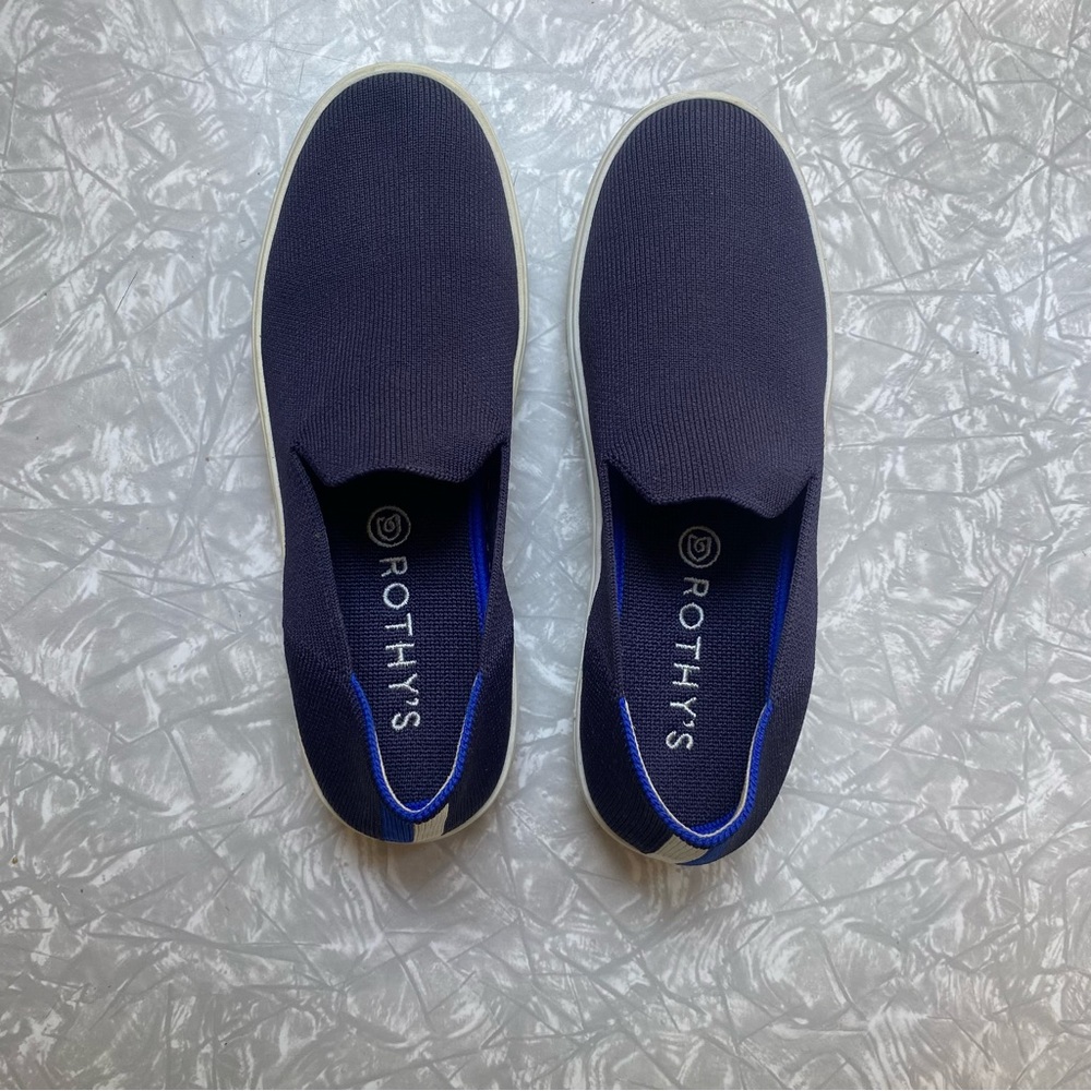 Rothys navy blue slip on sneakers 7.5